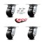 Service Caster 4 Inch Rubber on Steel Caster Set with Roller Bearings and Swivel Locks SCC SCC-35S420-RSR-BSL-4 - alternate 5